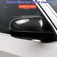 Rear Mirror Cover For BMW X5 X6 E70 E71 2007-2013 Carbon Fibre Side Mirror Auxiliary Modification Re