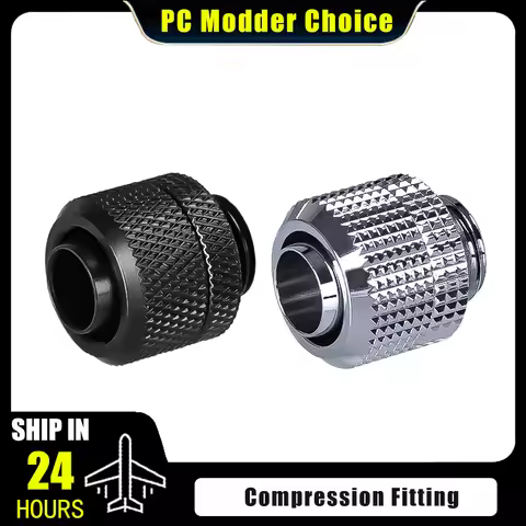2pcs Compression Fitting Soft Tube 10/13 & 9.5*12.7mm For Water Pipe Using G1/4 Thread Hose Black/Si