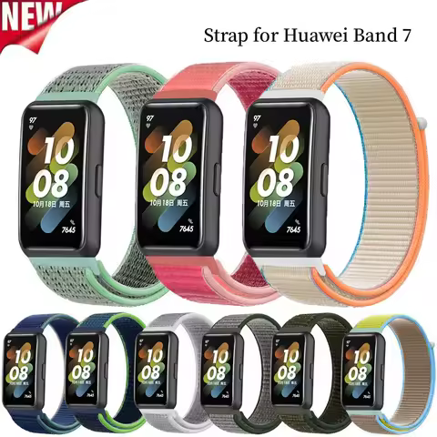 Nylon Strap For Huawei Band 7 Loop Adjustable Replace Wristband Sport Breathable Strap For Huawei Ba