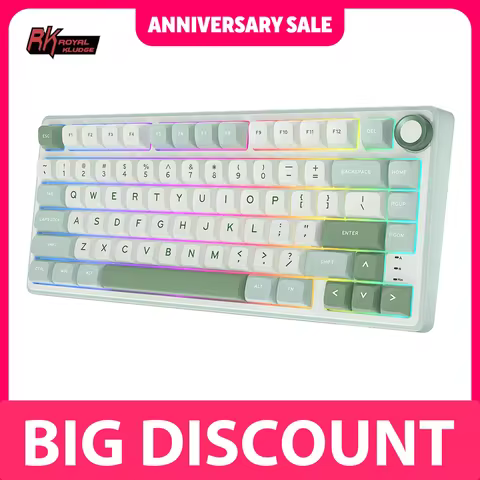 RK Royal Kludge R75 Gasket Wired Mechanical Keyboard 80 Keys RGB Backlit Hot-swappable Spanish Gamer