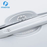 FFAOTIO Transparent Car Door Handle Protector Door Bowl Sticker Car Accessories For Toyota Wish Hiace Sienta Altis Harrier CHR Vios Rush Alphard Camry RAV4 Innova
