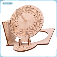 [mojotorw7] Equatorial Sundial Clock DIY Wooden Building Functional Teaching Aid Educational