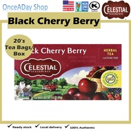 Celestial Seasonings, Black Cherry Berry Tea, Caffeine Free, 20 Tea Bags, hibiscus, rosehip, chicory