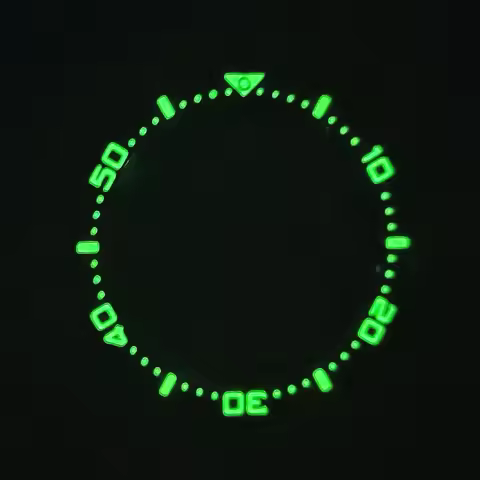 38mm Green Luminous Bezel Insert Fit for Seiko SKX007 SRPD 6105 Case Stainless Steel Bezel Ring Men 