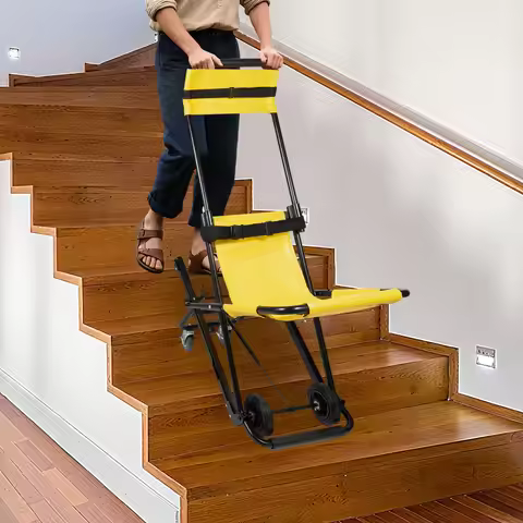 Portable Manual Transport Stair Chair Withstands 350.53lbs Folding Evacuation Chair for Daily Transf
