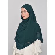 Bokitta Textured Hijab Emerald Plain Mosaic Butti Chiffon