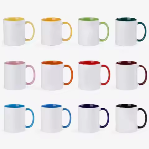 10pcs-50pcs 11oz Sublimation Blanks Ceramic Mugs Drinking Cups With Handles Coffee Mug Blanks Heat T