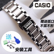 นาฬิกา Casio พร้อมเข็มขัดเหล็กชายและหญิงหัวเข็มขัดผีเสื้อเดิม BEM501 506 507 สายนาฬิกาสแตนเลส