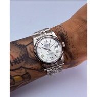 【Custom Seiko Mod 36mm Sector Roman Silver Datejust】 Custom Seiko Mod Automatic Watch | Jam Tangan A