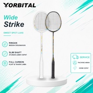 ORBITAL Wide Strike Badminton Racket 72g Full Carbon 30 LBS Sweet Spot Wide Light for Beginners