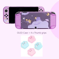 เคสนินเท็นโด Switch OLED ฝาครอบป้องกันคอนโซลเกม Pokemon Ditto Thumb Grips เคสการ์ดฝาครอบกันฝุ่น