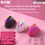 BOW MD470BL Three-mode Mouse Rechargeable 2.4G Wireless/Bluetooth Mice for Desktop Laptop Tablet