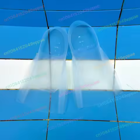 Full Clear Silicone Swim Fins - 2026 Upgraded Short Design for Snorkeling & Lap Swimming, Neutral Bu