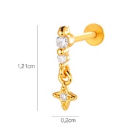 (L55) F136L TITANIUM STEEL BARBEL PIERCING EARRINGS TITANIUM EARRING | HELIX LOBE UPPERLOBE FLAT CON