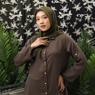 Umama Scarf - Kerudung Polos Jilbab Segi Empat Hijab Daily Paris Olive Laser Cut