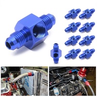 10PCS Blue Aluminum Male 1/8" NPT Side Port Oil Fuel Pressure AN4-AN4 Fitting Adapter