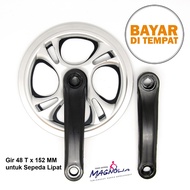 Single Crank 48T For Fixie Bikes etc. Silver & Black Cover Box Axle