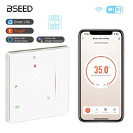 BSEED WiFi Touch LED integrated Screen Floor Heating Room Thermostat Controller Water/Electric/Boile