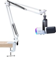 SUNMON White Boom Arm for Fifine AM8 - Microphone Arm Compatible with Fifine Microphone, 3/8" to 5/8
