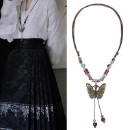 New Chinese Style Necklace Ancient Style Beiyun Tassel Horse-Face Skirt Accessories Hanfu Pendant National Style Top Matching Decoration