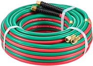 VEVOR Oxygen Acetylene Hose, 1/4-Inch x 50FT Oxy Acetylene Hose with 9/16"-18 LH/RH B Fittings, R Gr