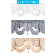 [Sunnimix1] Rod Pocket Curtain Valance Boho Scallop Valance for Living Room Dorm Door