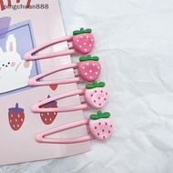 pingchuan888 2 Pcs Cute Sweet Strawberry Hairpin Lovely Pink Hair Clips Girls Bangs Clips BB Snap Cl
