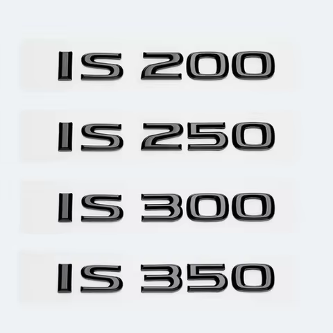 Glossy Black Letters IS200 IS250 IS300 IS350 IS300h IS200t IS500 HYBRID Emblem For Lexus Car Trunk L
