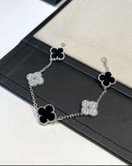 梵克雅寶 outlet 四葉草黑瑪瑙鑽石手鏈