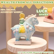 Cute Chubby Horse Ceramic Craft - Hand-Painted Mini Office Desk Decoration, Birthday Gift & Souvenir