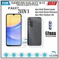 3in1 Tempered Glass Package Samsung A15 A15 5G A16 4G A16 5G Anti-Scratch Full Cover Glass