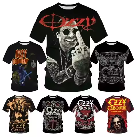 Punk Band Rock Band Ozzy Osbourne 3D Printed T Shirt Creative Rapper Fashion Short-sleeved Clothing 