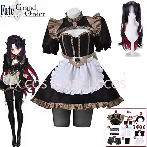 Fate Grand Order Fenis Chaldea Maid Outfit Cosplay Ishtar Tohsaka Rin Costume Woman Lovely Dress Chr