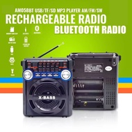 GDLITE KUKU AM-058BT Rechargeable AM/FM Bluetooth Radio with USB/SD/TF MP3 Player