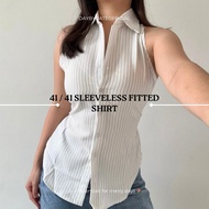 KEMEJA 41 / 41 Sleeveless Fitted Shirt | Fitted Shirt Women's Fitted Shirt Fitted Shirt Striped Shir
