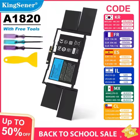 KingSener A1820 Laptop Battery For APPLE MACBOOK PRO 15" Retina A1707 2016 2017 Year 11.4V 6667mAh H