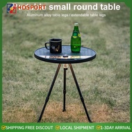 【HOSPORT】Small Round Table Aluminum Alloy Picnic Table Adjustable Height Beach Table for Outdooor Ca