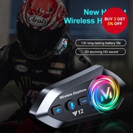 Y12 Earbuds Motorcycle Helmet Headset Bluetooth 5.4 Wireless  Headset Waterproof Moto Headphones