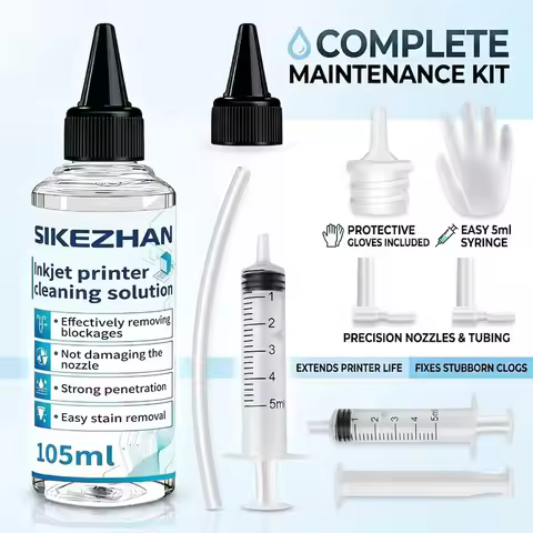 SIKEZHAN Inkjet Printer Cleaning Kit - Universal Printhead Cleaner Fluid for Epson HP Canon Brother 
