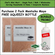 [SG Stocks] HALAL 2 Pack FREE SQUEEZY BOTTLE Bundle Mentaiko Mayonnaise 500ml  | Mentai Mayo Sauce