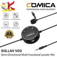 COMICA SIG.LAV V03 WIRED OMNI-DIRECTIONAL LAVALIER MICROPHONE WITH REAL-TIME MONITOR & SUPER ANTI-IN