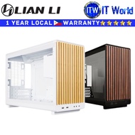 Lian Li Computer PC Case A3-mATX Wooden Front Panel Glass Side Panel (Black | White) | itw
