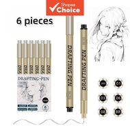 Drafting Pen Set Fineliner Sketch Waterproof Black Drawing