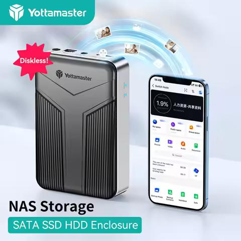 Yottamaster Networkable Private Cloud NAS Enclosure for 2.5 /3.5 "SATA HDD SSD Network Attached Stor