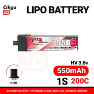 GAONENG GNB 550mAh 1S 3.8V 100C 200C HV Lipo Battery With A30 Connector For RC FPV Drone DIY Plug VS