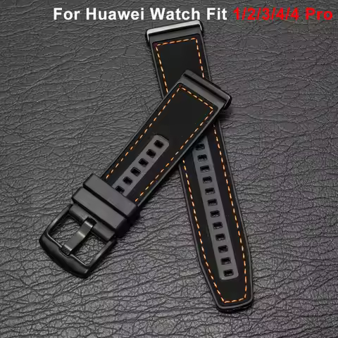 Leather Silicone Strap for Huawei Watch Fit 4Pro Replacement Watchband Bracelet for Huawei Watch Fit