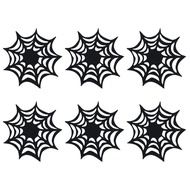 In Stock 6pcs Halloween Themed Placemat Spider Web Coasters Placemat Decorative Table Placemats Doil