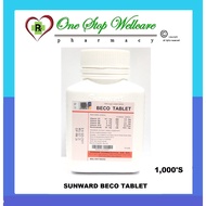SUNWARD BECO TABLET (VITAMIN B-KOMPLEK) 1,000'S (EXP: 09/2027)
