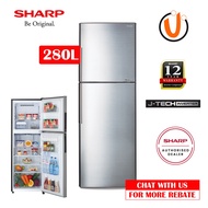【DISCOUNT】SHARP INVERTER FRIDGE 280L 2 DOOR REFRIGERATOR SJ286MSS PETI SEJUK PETI AIS fridge