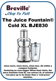 Breville BJE830 Juice Fountain Cold XL extract 2L of nutrient rich juice up to 5x faster than a cold